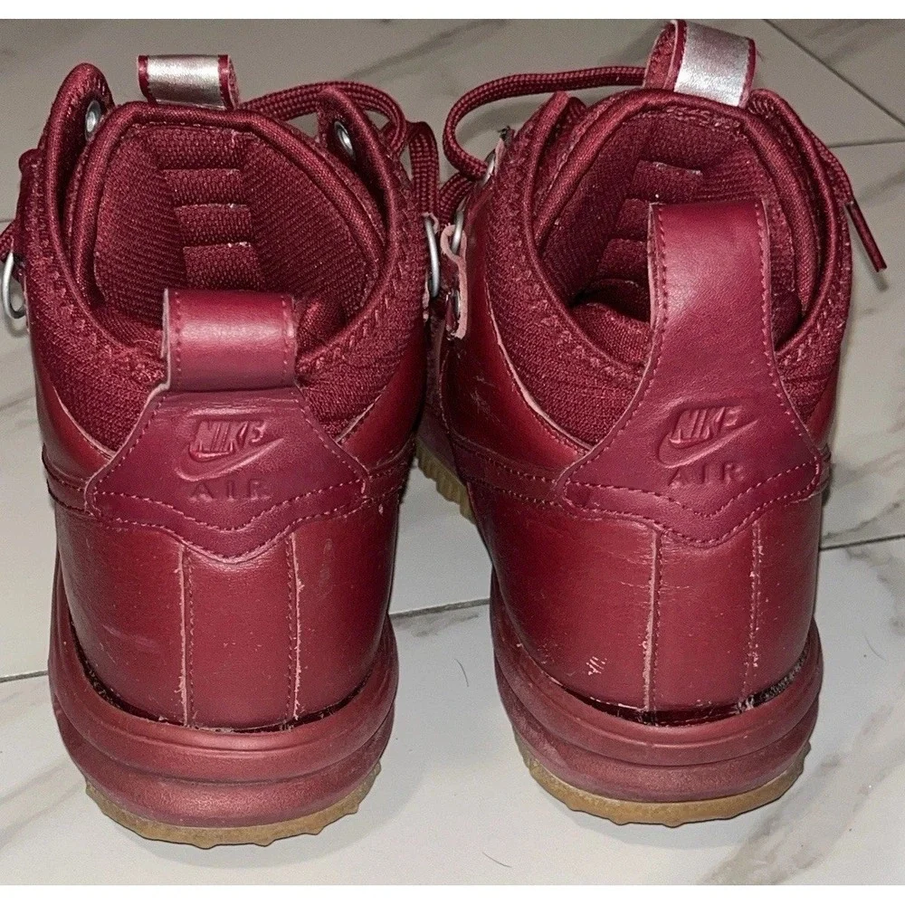 Nike Lunar Force 1 Duckboots Men's 8.5 Team Red Leather Waterproof Maroon Boots